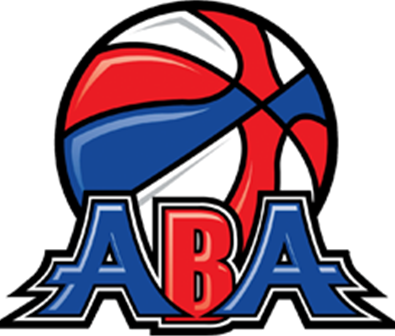 A basketball with the aba logo on it.