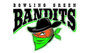 A drawing of a bowling green bandits logo.