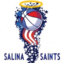 A basketball with the name of salina saints