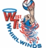 A logo of a basketball player with the words west texas whirlwinds underneath.