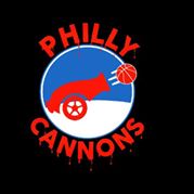Philadelphia cannons logo on a black background.