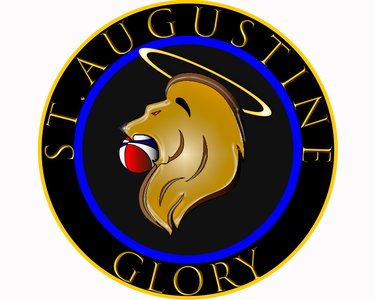 A lion with a halo and the word " staugustine glory ".