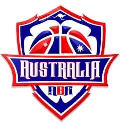 A red white and blue logo for australia aba.