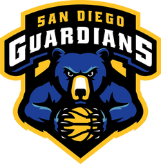 A logo of the san diego guardians basketball team.