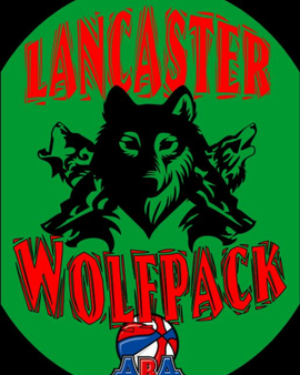 A green button with the words " lancaster wolfpack 2 0 1 9 ".