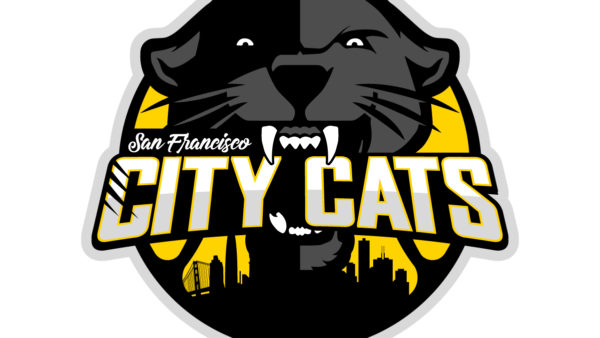 A black and yellow logo of the city cats.