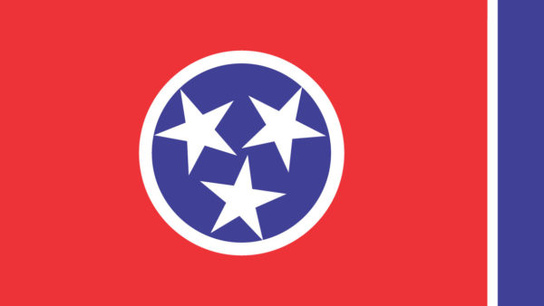 A red flag with three white stars on it.