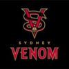 Sydney Venom logo with snake and V.