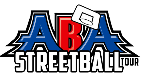 Aba streetball logo on a black background.