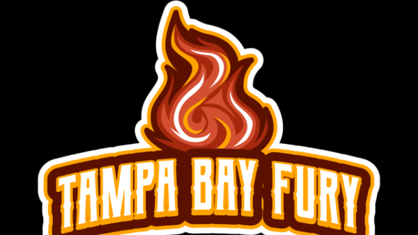 Tampa Bay Fury logo with fire flames.