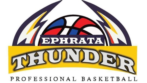 Ephrata Thunder basketball logo.