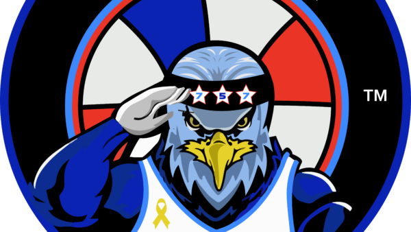 Virginia Vets eagle logo with yellow ribbon.