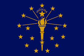 The flag of the state of Indiana.