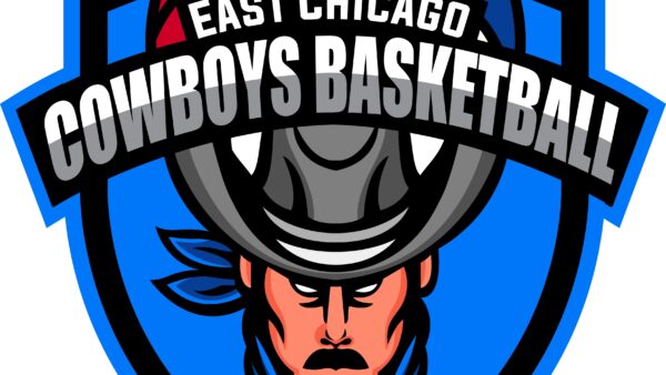 East Chicago Cowboys basketball logo.