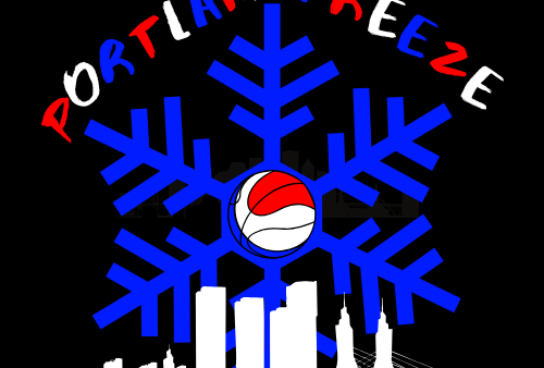 Portland Freeze basketball logo with snowflake.