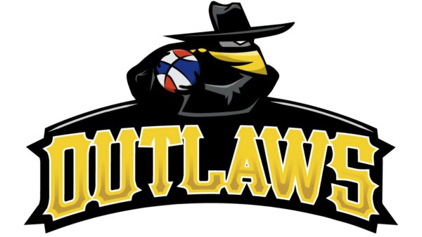 Outlaws basketball mascot logo.