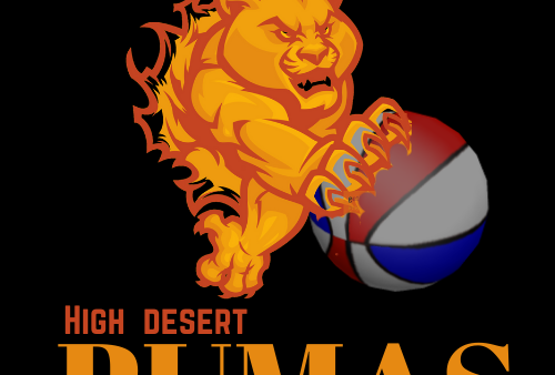 High Desert Pumas mascot with basketball