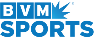 BVM Sports logo in blue and black.