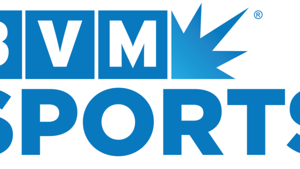 BVM Sports logo in blue and black.