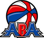 A basketball with the aba logo on it.