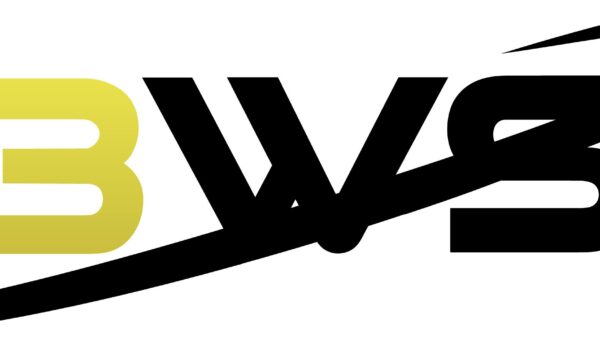 A black and yellow logo for the company bws.