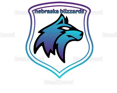 Nebraska Blizzards logo with wolf mascot