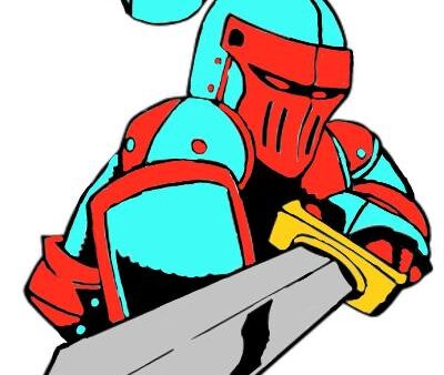 A cartoon of a knight holding a sword