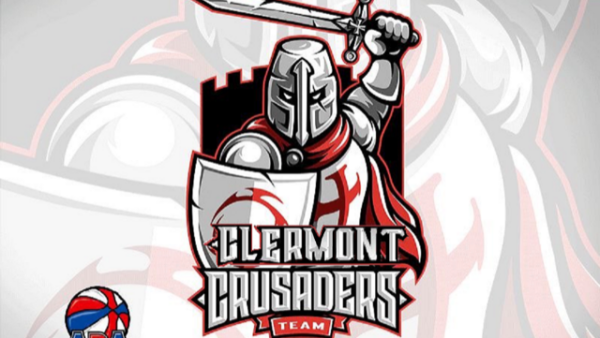 A logo of a knight holding a sword.