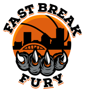 A logo for a basketball team with claws on it.