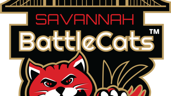 A black and red logo for the savannah battle cats.