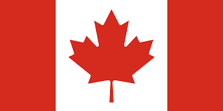 The canadian flag is shown in red and white.
